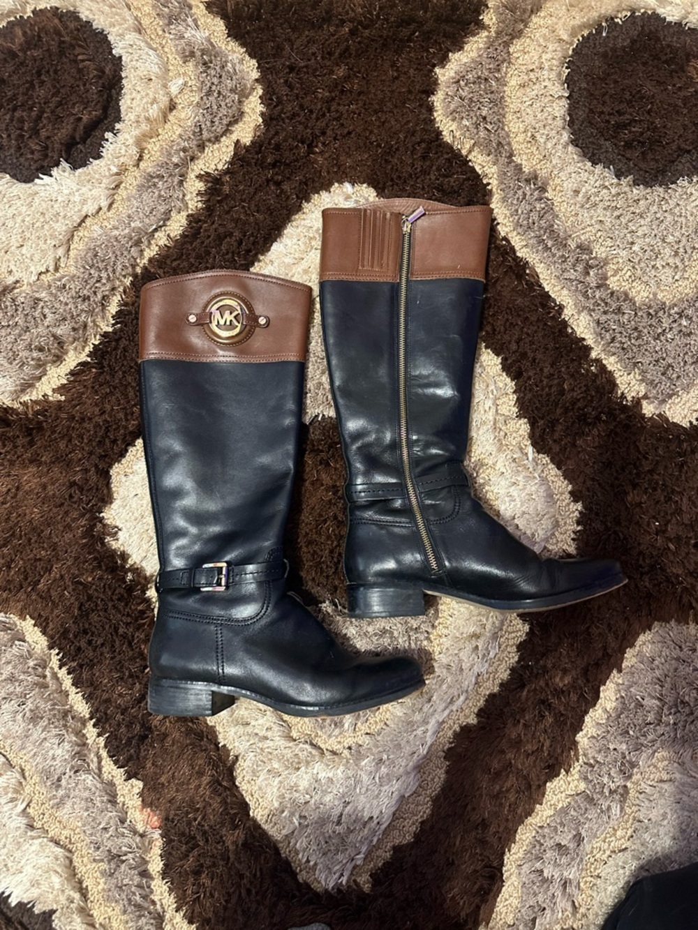 Michael Kors Black & Brown Riding Boots